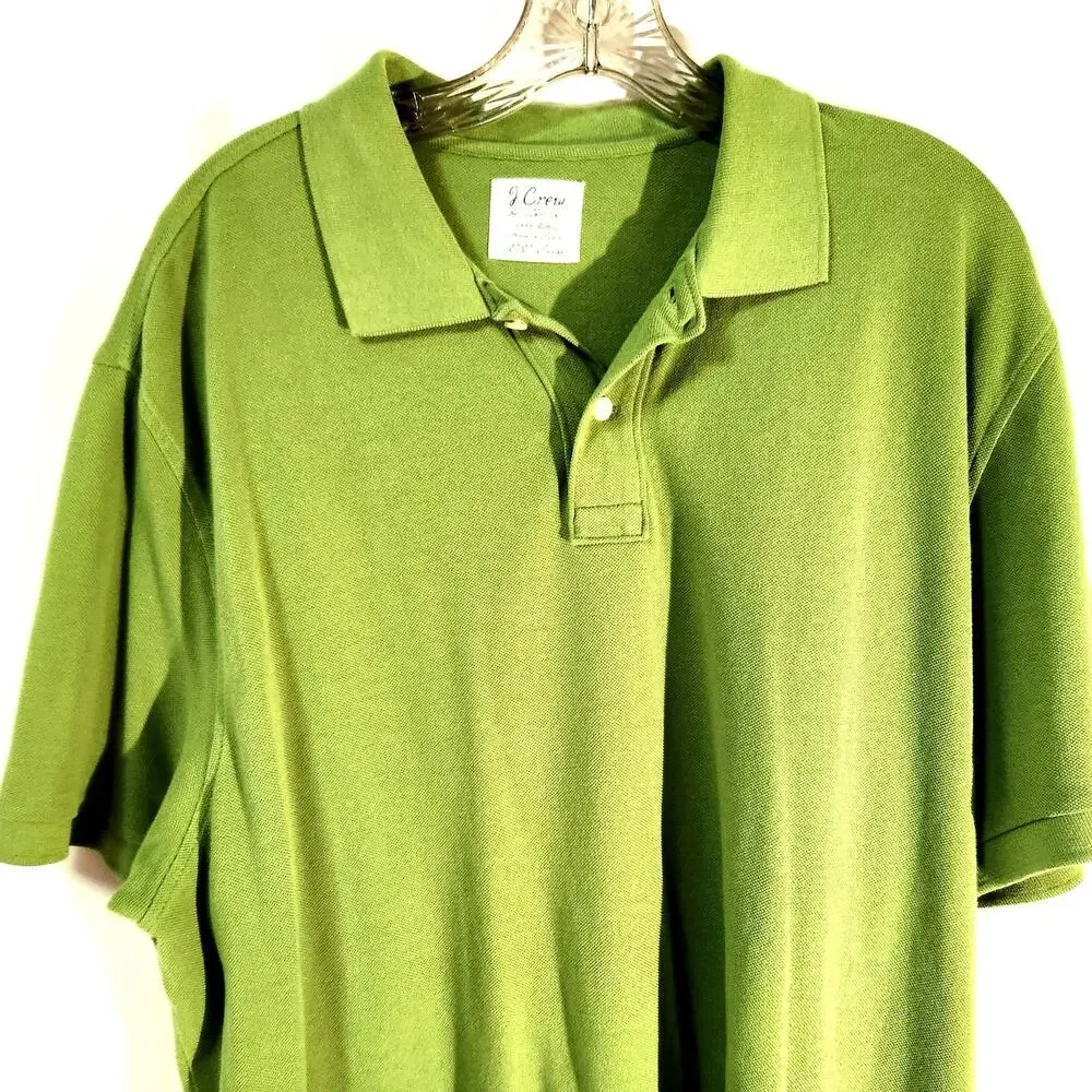 J. Crew Factory Long Green Polo Shirt Size XXL 100% Cotton New Unworn Classic